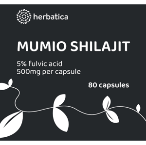 Shilajit - tisztított mumio prémium (500mg) - étrend-kiegészítő - 80 kapszula - Herbatica